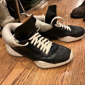 Authentic Rick owens x Addidas Mens leather sneakers